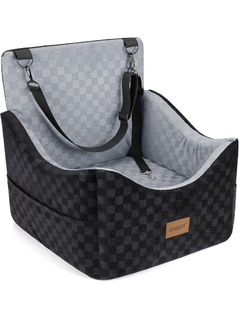 Elevated Dog Car Seat for Small/Medium Dogs, Memory Foam Booster with Washable